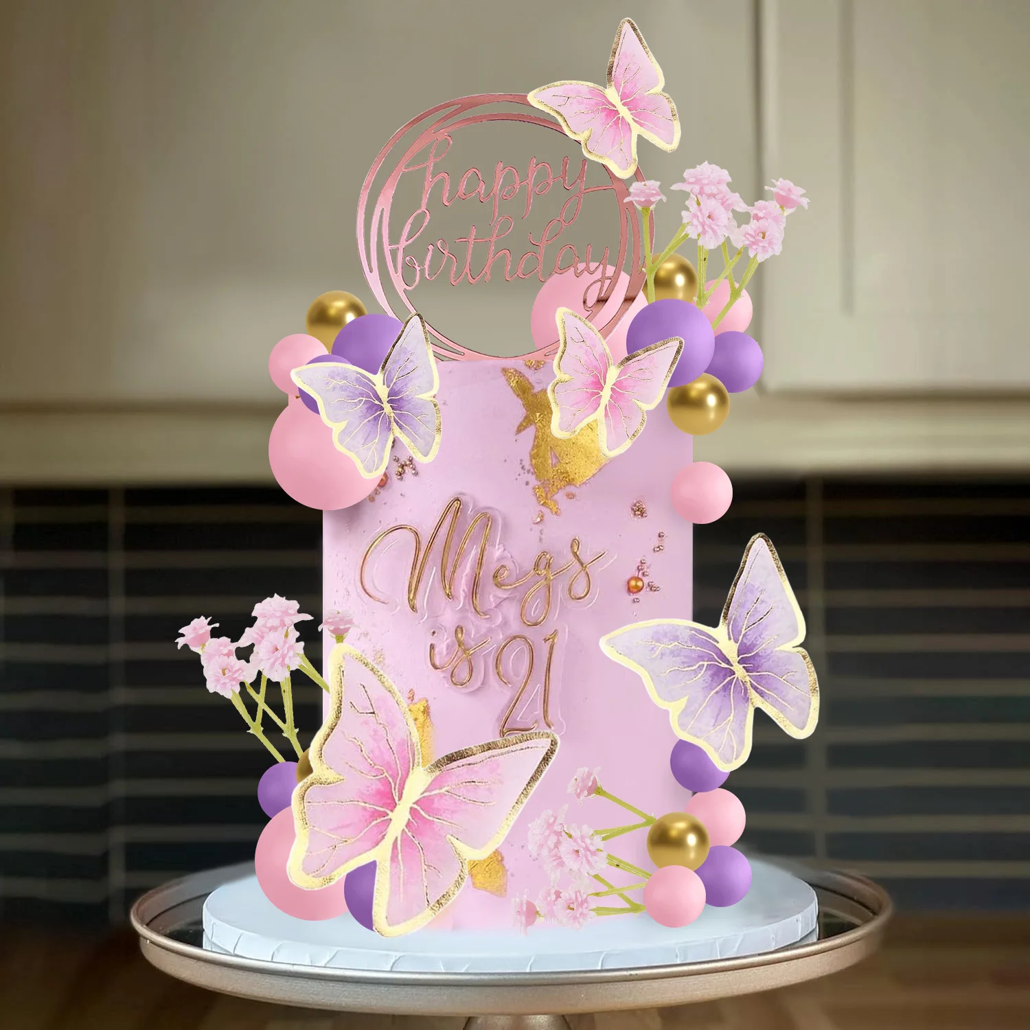 decoração bolo 15 anos com borboletas