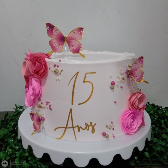 decoração bolo 15 anos azul