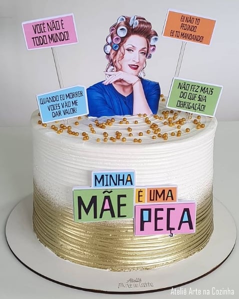 como decorar bolo para mãe