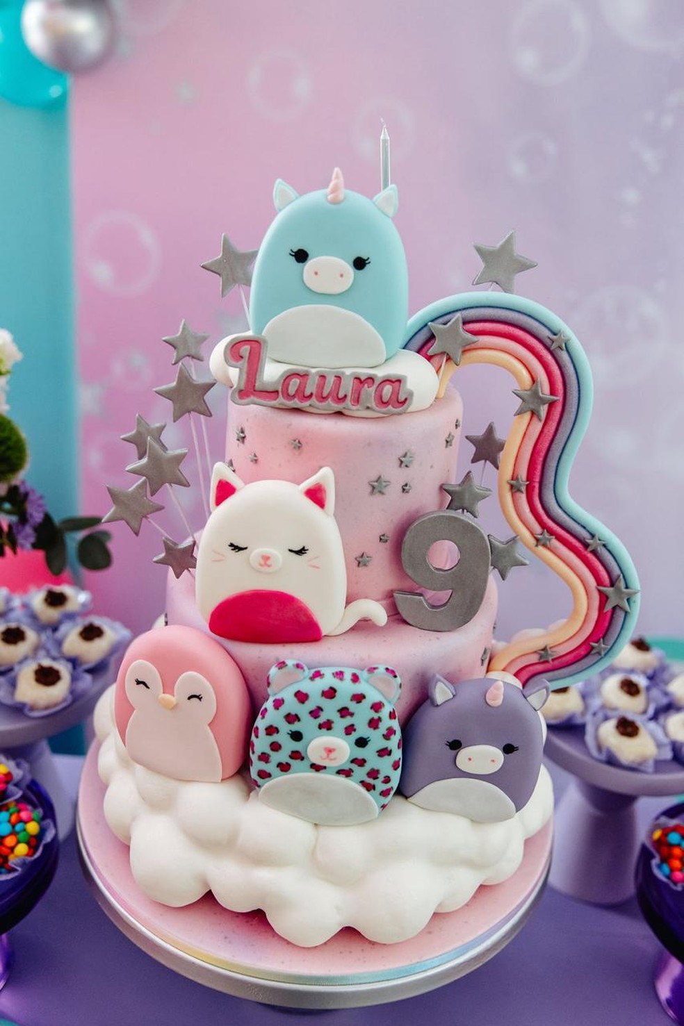 decoração de bolo para menina