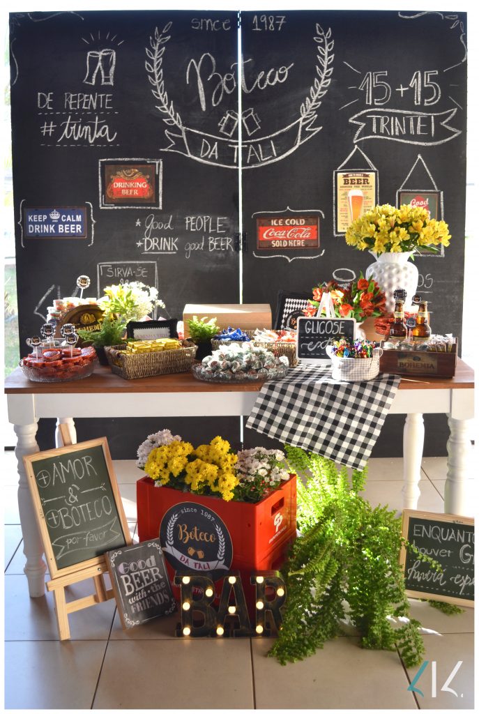 decoração boteco para aniversário de 30 anos