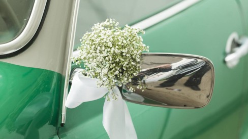 decoração carro noiva estilo rústico