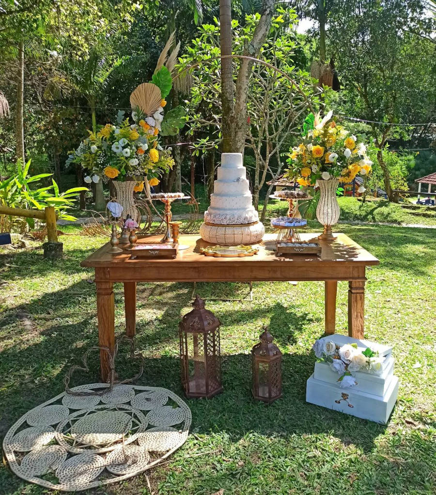 iluminação casamento ar livre barata