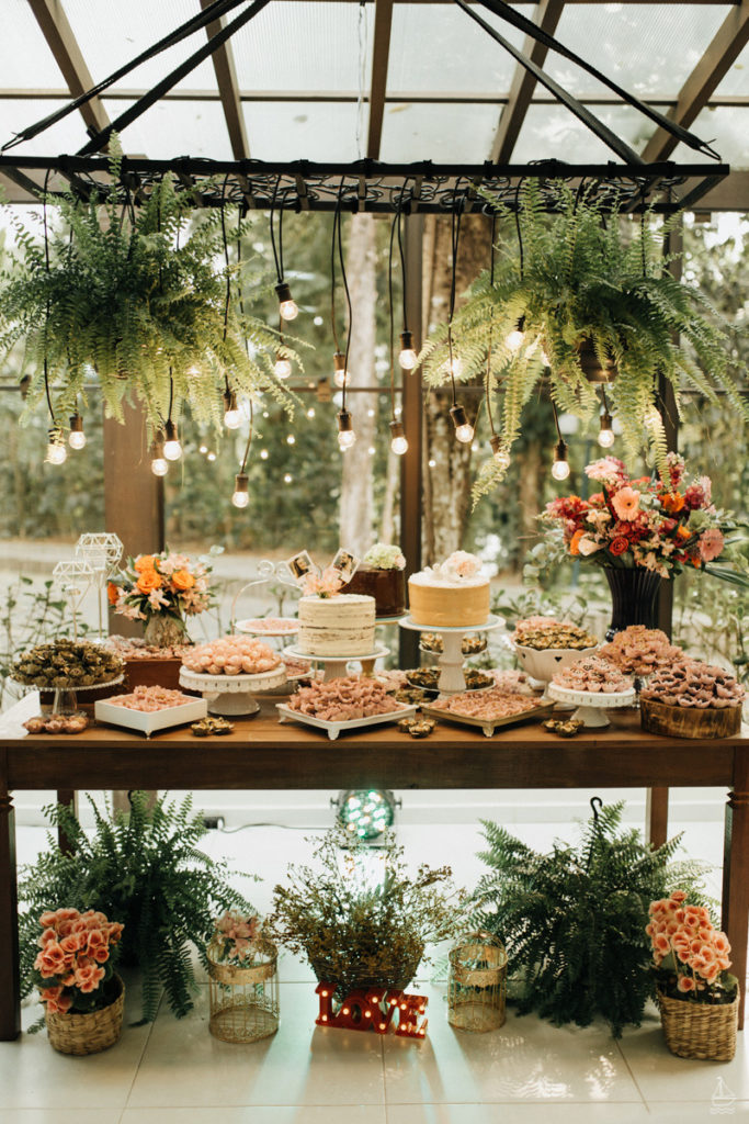 decoração altar casamento rústico