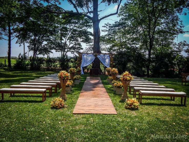 decoração altar casamento rústico