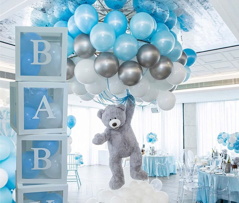 decoração de chá de bebê menino simples