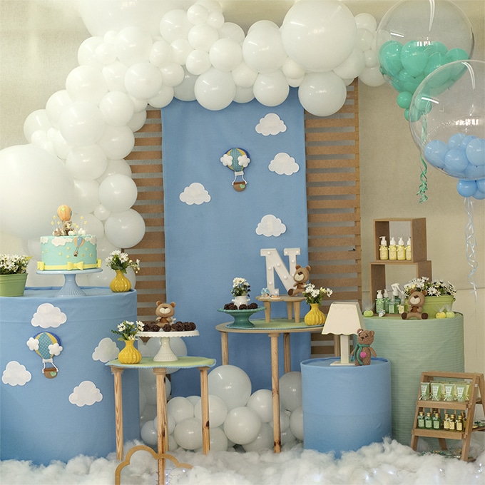 decoração de cha de bebe passo a passo