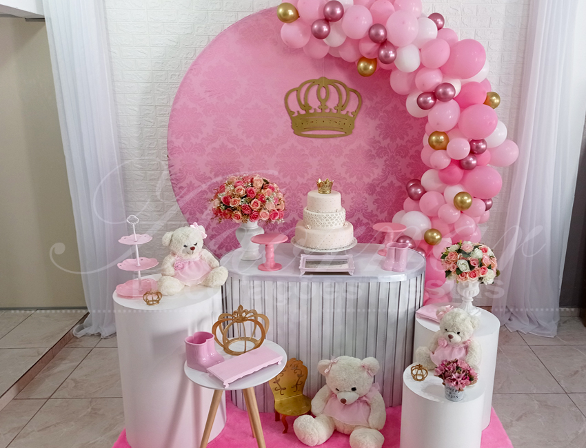 decoração chá de fraldas menina rústica