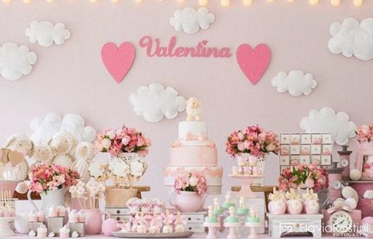 decoração chá de fraldas menina luxuosa