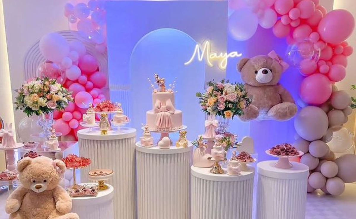 decoração chá de fraldas menina luxuosa