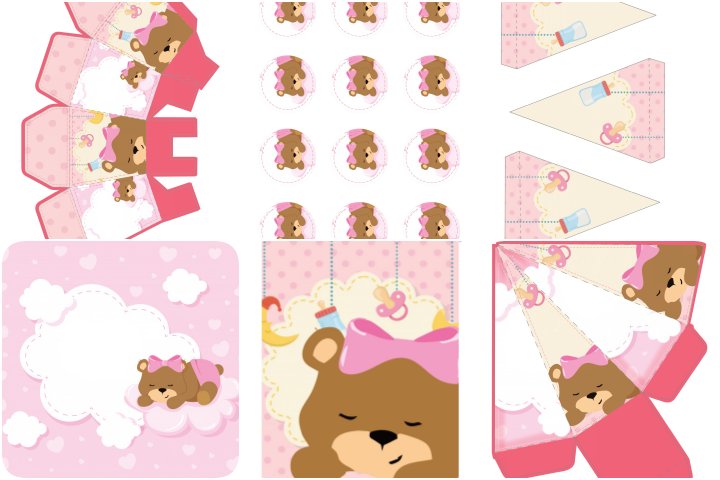 decoração chá de fraldas menina minimalista