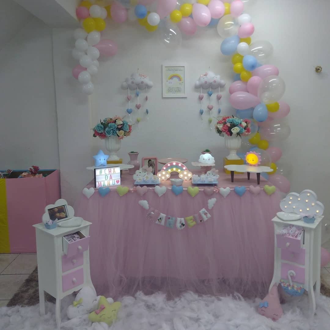 paleta de cores chá de fraldas feminino