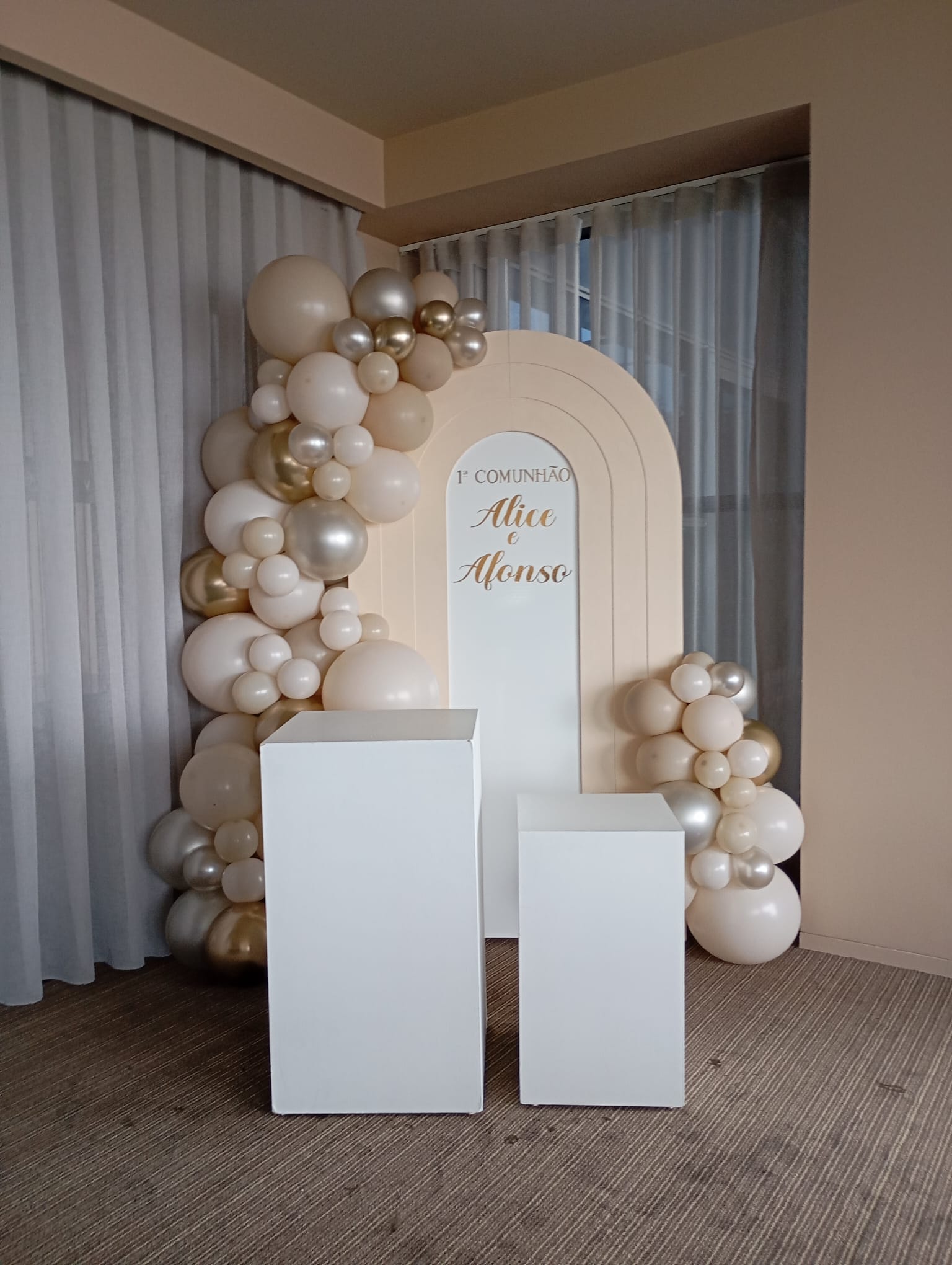 decoração primeira comunhão centros de mesa