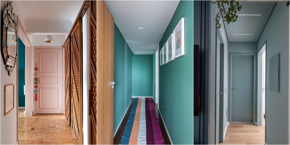 ideias criativas para decorar corredor pequeno com espelhos