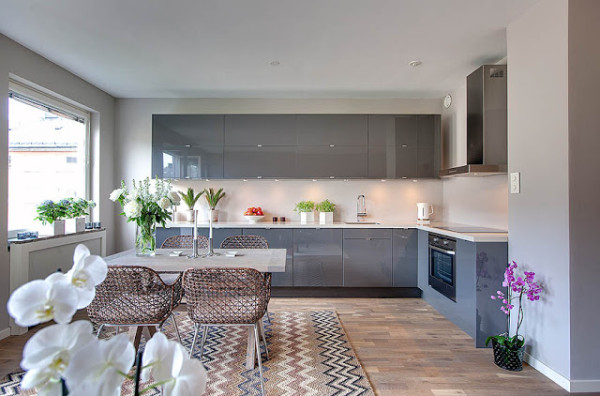 decoração de cozinha cinza