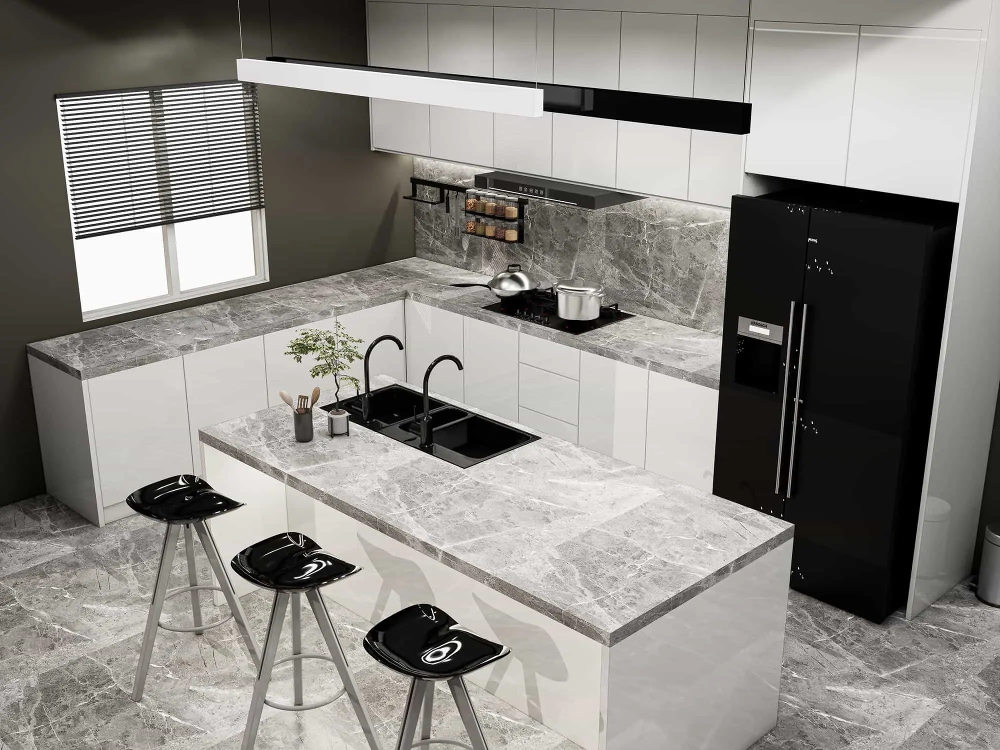 quanto custa reformar cozinha com armários cinza