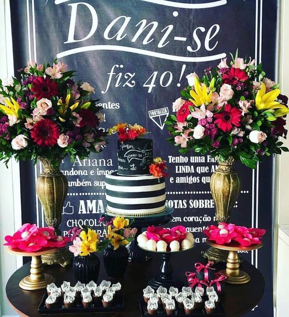 decoração 40 anos feminina chique
