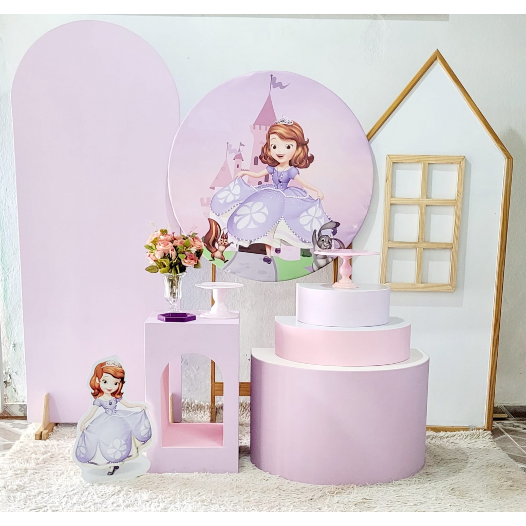 decoração de festa de 1 ano da princesa sofia