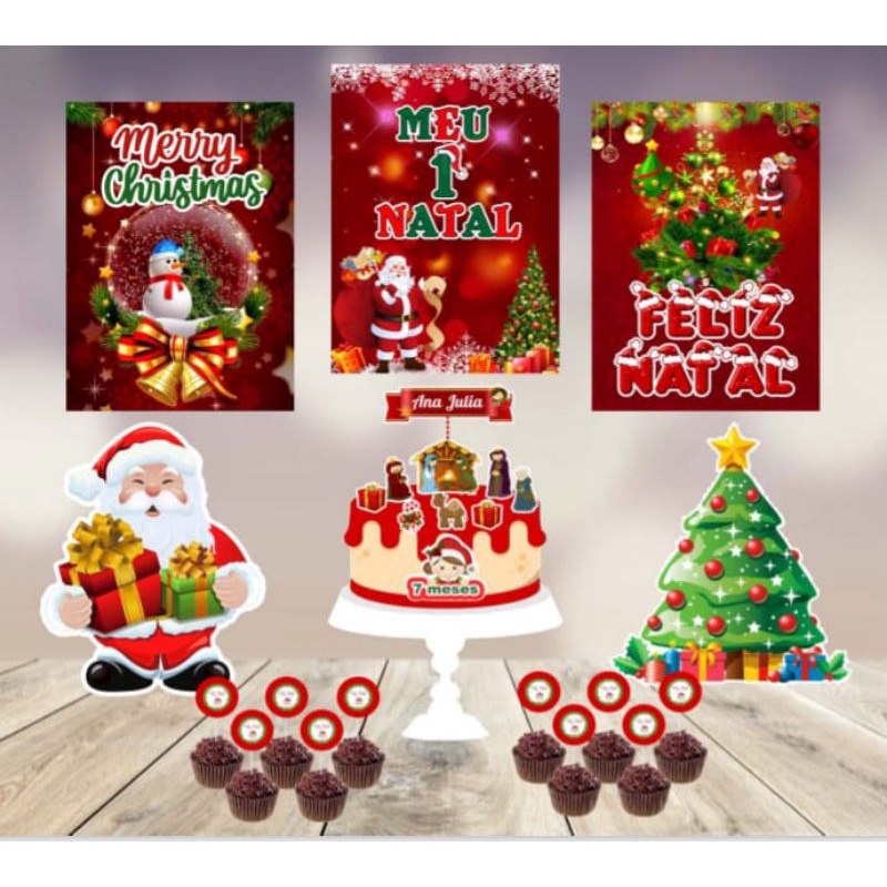 mesa posta de natal simples e elegante