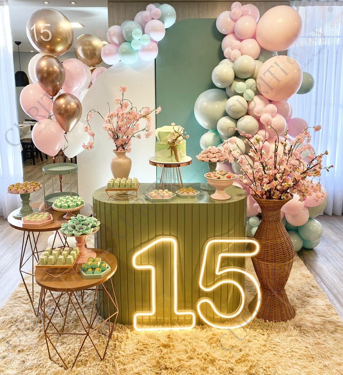 decoração de festa de quinze anos simples