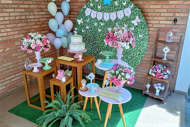 decoração festa jardim borboletas