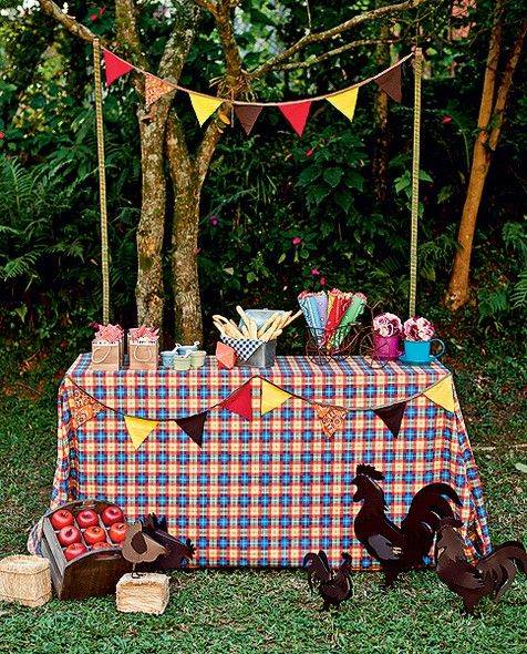 decoração festa junina simples quintal