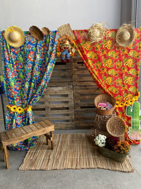 decoração festa junina simples quintal