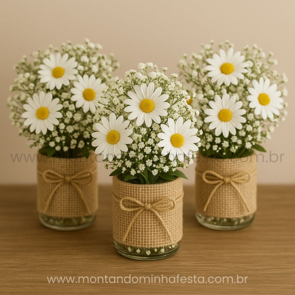 decoração festa margarida vs girassol qual escolher