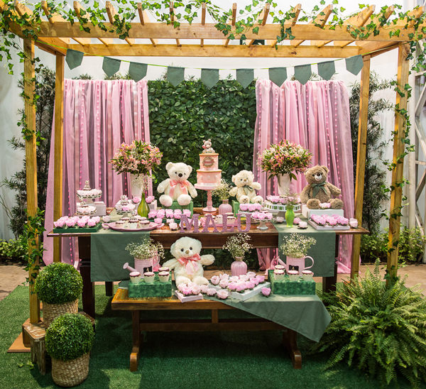 decoração festa bosque encantado 1 ano simples