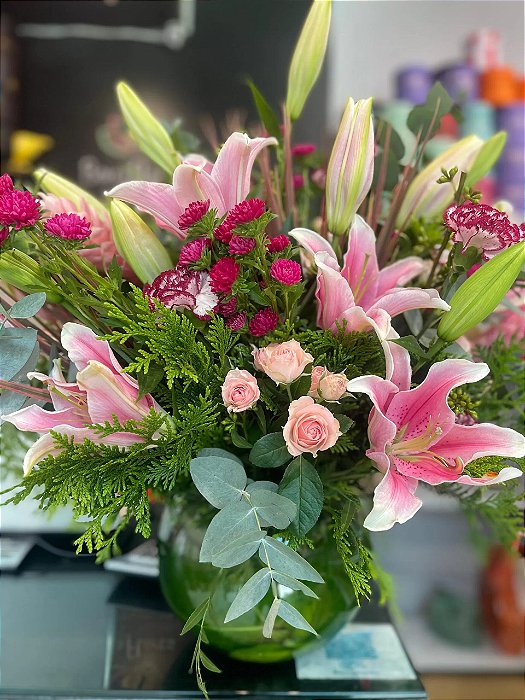 Arranjos de mesa com flores secas