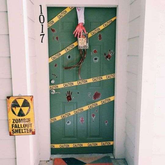 decoração de halloween entrada