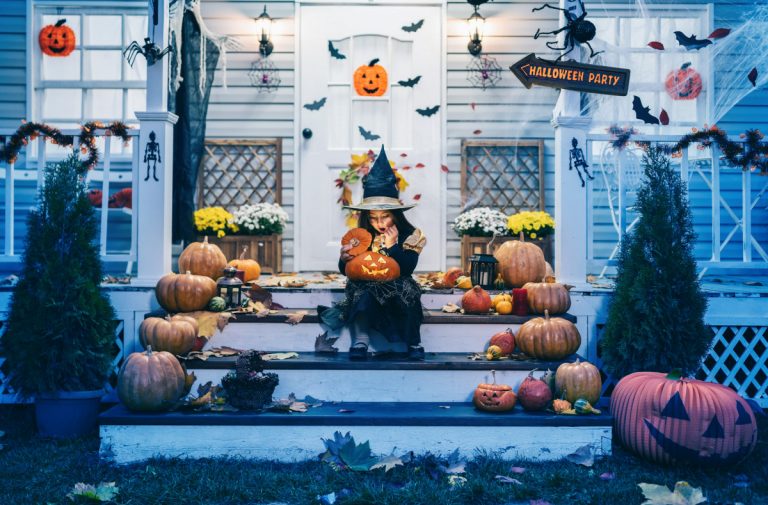 decoração de halloween entrada