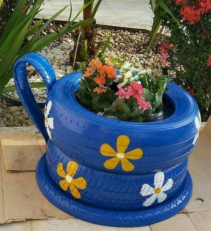 pintar pneu para jardim