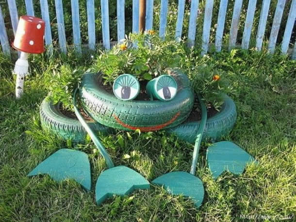 pintura de pneus para jardim