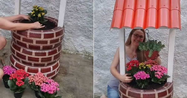 transformar pneu em decoração