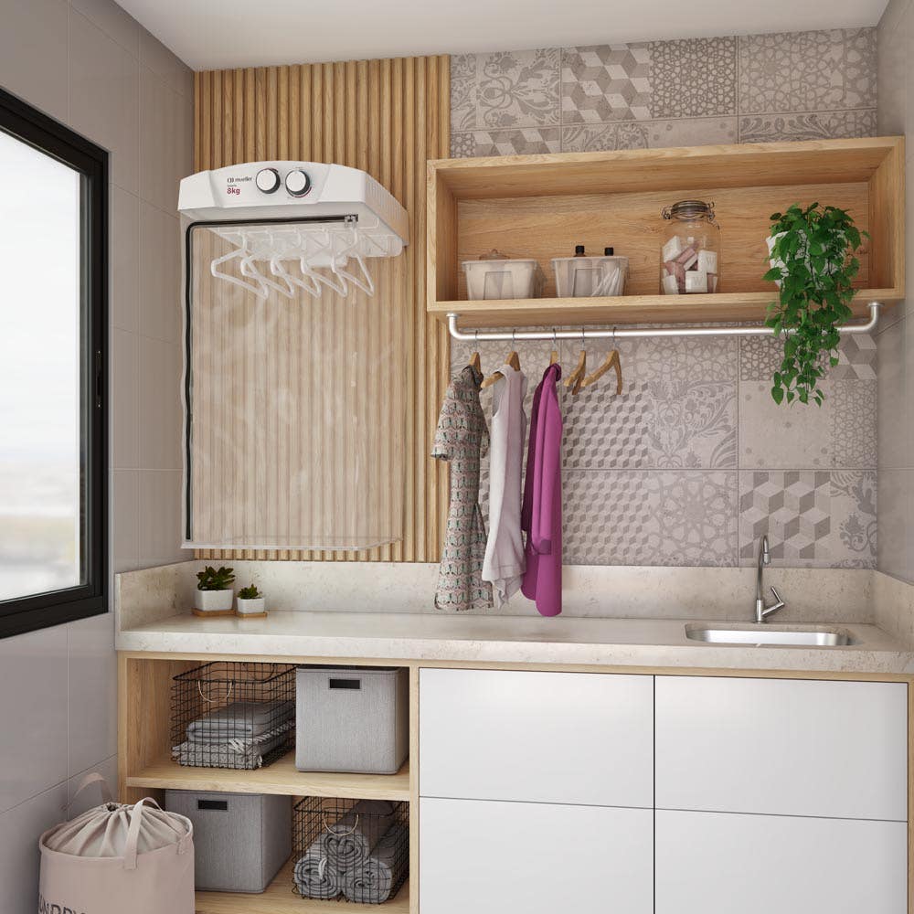 decoração lavanderia pequena apartamento