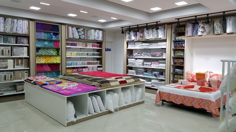 decoração de loja cama mesa e banho