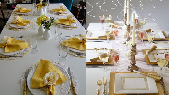decoração mesa ano novo simples