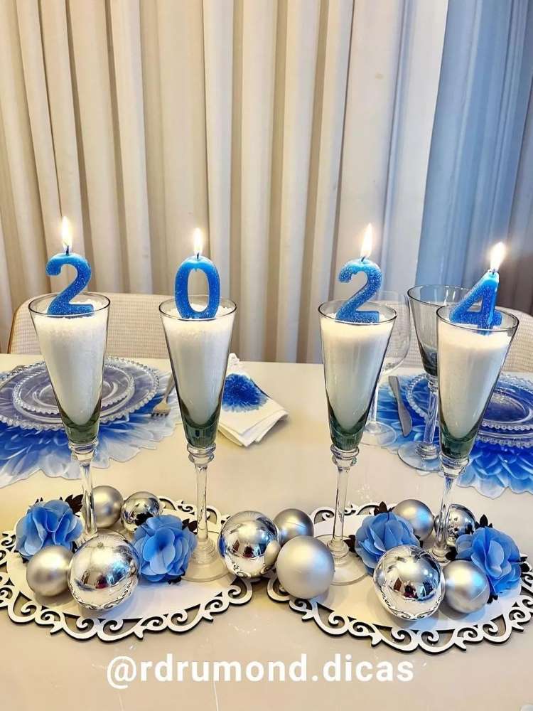 como fazer centro de mesa de réveillon com velas