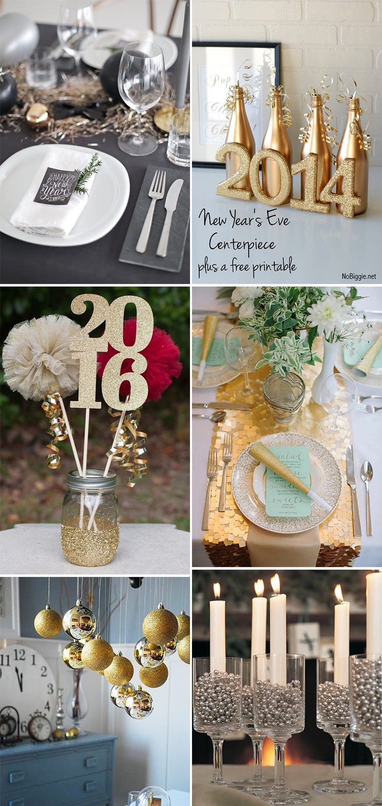 ideias de decoração de mesa para réveillon
