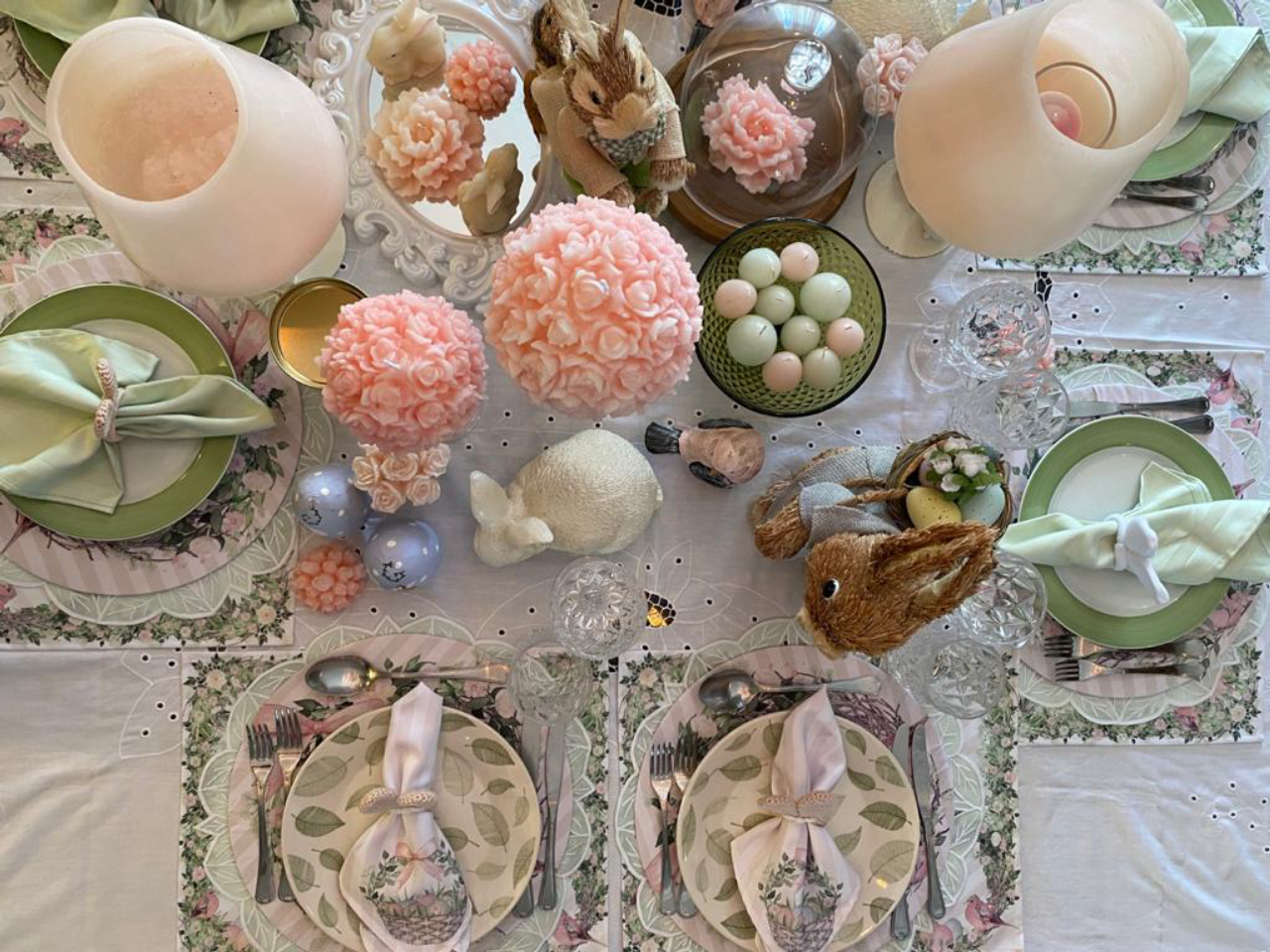decoração Páscoa com coelhos
