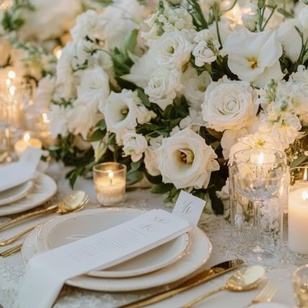como escolher arranjos de flores para mesa de casamento