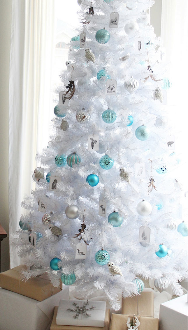 ideias decoração natal azul branco