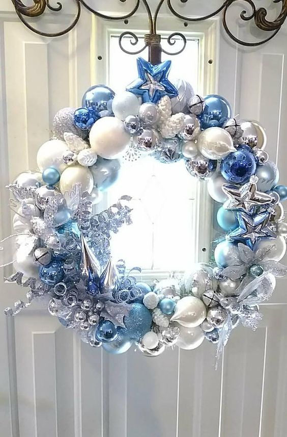 decoração de natal azul e branco