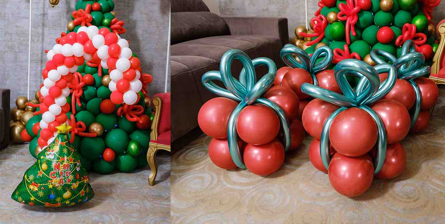 decoração de natal com baloes