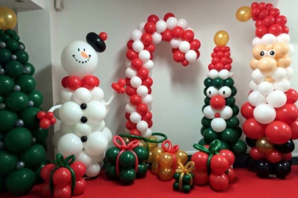 decoração de natal com baloes