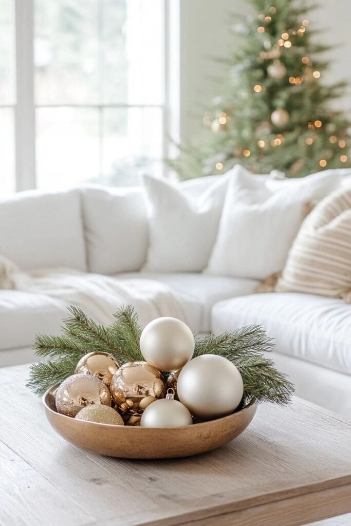 decoração de mesa de natal minimalista