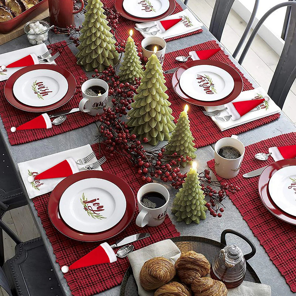 decoração de mesa de natal com velas