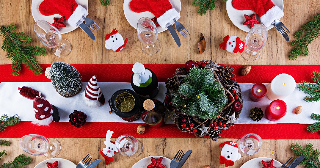 decoração mesa ceia natal para apartamento pequeno