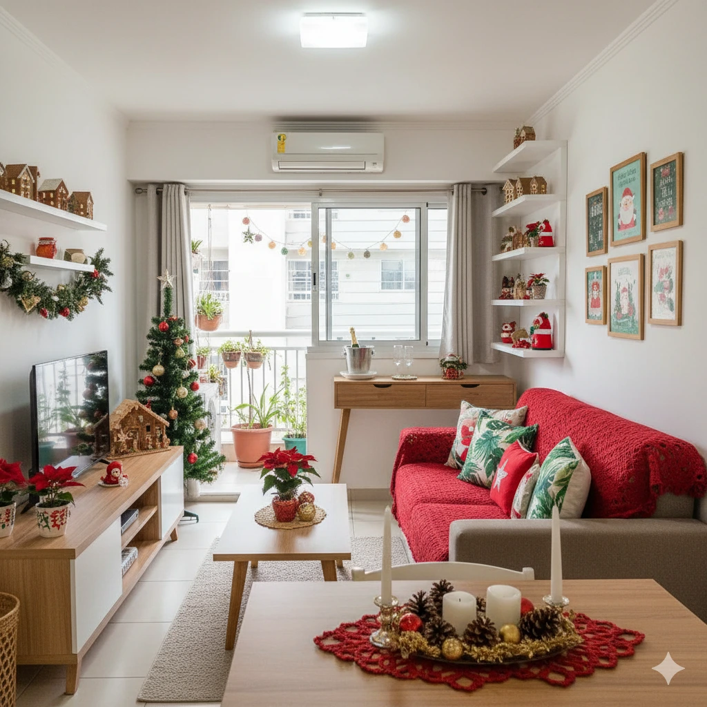 evitar erros decoração natal rack tv